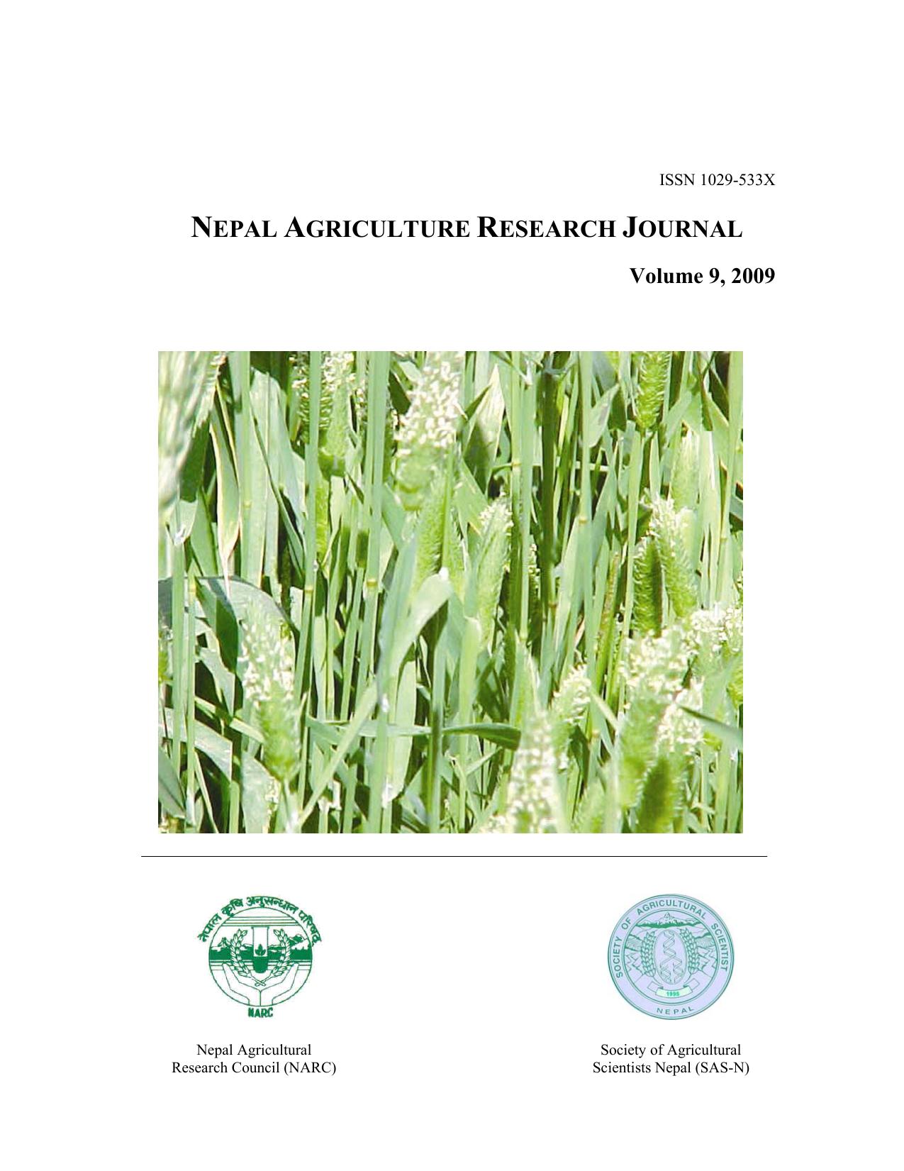 Nepal Agriculture Research Journal Vol9